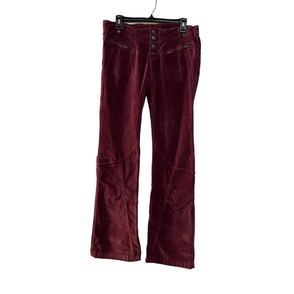 Free People Hit Back Slim Flare Pants Fig jam  NWOT - Picture 2 of 5
